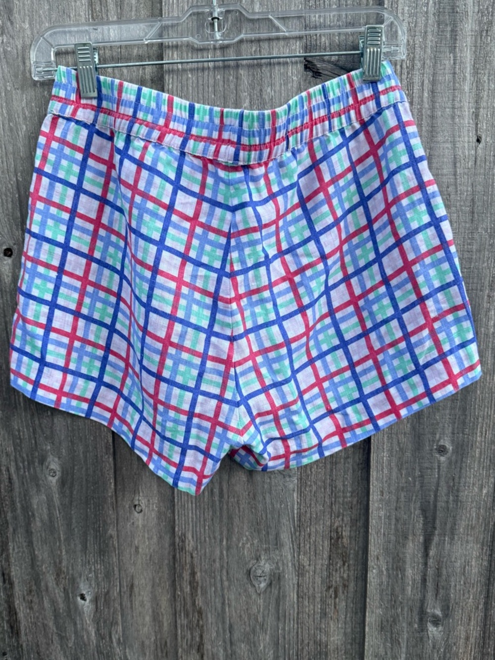 Hiho Tortola Plaid Linen Blend Pull On Shorts Small Colorful Resort - Picture 3 of 3